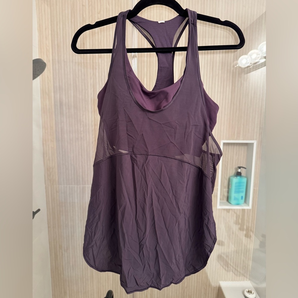 Purple Lululemon Mesh Racerback Tank Top
